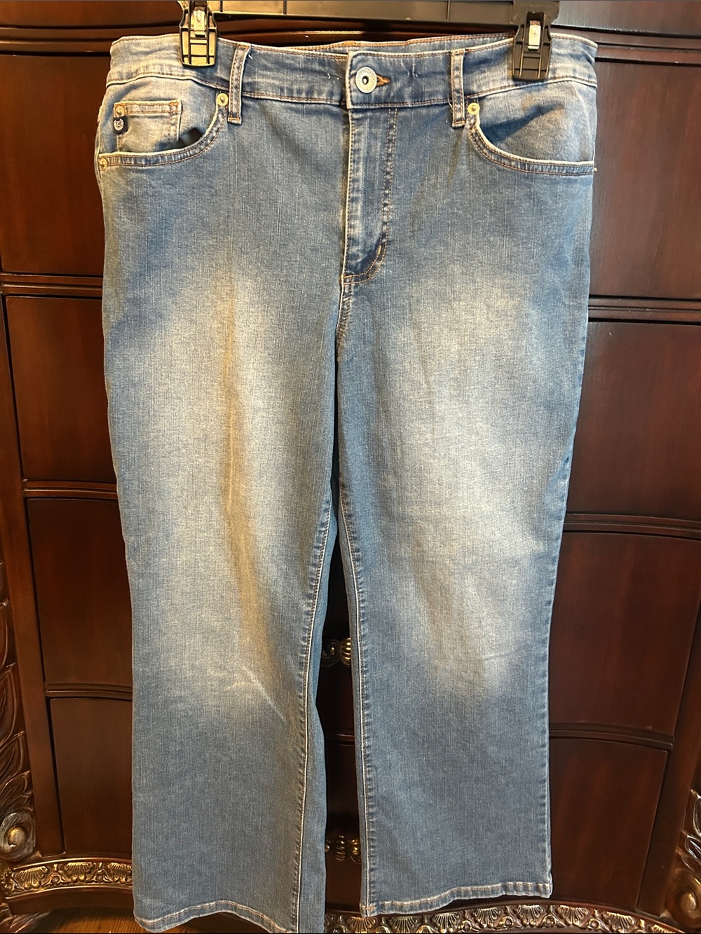 Chaps Women's Straight-Leg Jeans in Light Blue